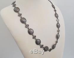 Fred Harvey early sterling silver petite stamped concho necklace or hat band 26
