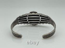 Fred Harvey era Native American sterling silver turquoise cuff bracelet J22-339