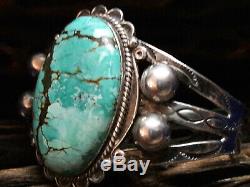 Fred Harvey era Sterling Silver Turquoise cuff bracelet 44.7 grams