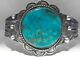 Fred Harvey Style Sterling Silver Turquoise Navajo Cuff Bracelet 41.5 Grams