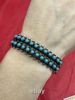 Fred harvey Bell Trading Sterling Silver Turquoise Cuff Bracelet