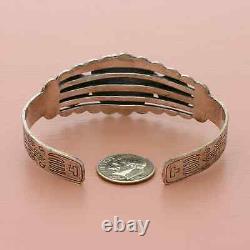 Fred harvey era coin silver turquoise cuff bracelet size 6.25in