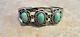 Gem Old Fred Harvey Era Navajo Sterling Carico Lake Turquoise Flower Bracelet