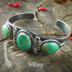 Garden Of The Gods Turquoise Silver Cuff Fred Harvey Jewelry 1930s Navao