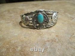 Gem Fred Harvey Era Navajo Sterling Turquoise Thunderbird Shield Bracelet