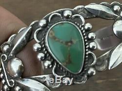 Gorgeous Sterling Silver Royston Turquoise Bracelet Fred Harvey Era Navajo MCM