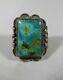 Green Turquoise Ring Fred Harvey Era Old Pawn Navajo Silver Southwest