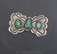 Incredible Vintage Navajo Pin Fred Harvey Style, Turquoise And Sterling Silver