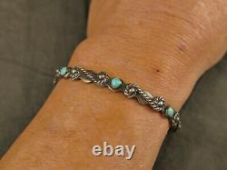 Ih Turquoise Coin Silver Row Bracelet 14.5 Gms Fred Harvey 1930's Tucson Estate