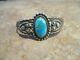 Joyful Old Fred Harvey Era Navajo Sterling Silver Turquoise Heart Bracelet
