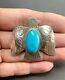Jane Popovitch Navajo Fred Harvey Sterling Silver Turquoise Thunderbird Pin