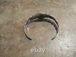 LARGE SIZE Old Fred Harvey Era Navajo Sterling Silver Turquoise CONCHO Bracelet