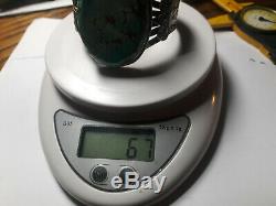 Large Fred Harvey Number 8 Turquoise Sterling Silver cuff bracelet 67 grams