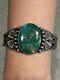 Large Vintage Fred Harvey Native American Vaughn's Sterling/turquoise Cuff