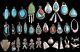Lot Of 33 Navajo Charms Pendants Single Earrings Silver Turquoise Fred Harvey