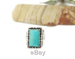 Mens Navajo Turquoise Ring Vtg Sterling Silver Fred Harvey Era sz 13.25