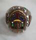 Mexican Biker Ring Vintage Aztec Chief Size 11 Fred Harvey Era Silver Outlaw