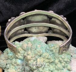 Museum Quality, 1940s Sterling Silver & Lone Mountain Turquoise Bracelet, 66.5g