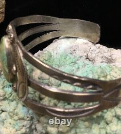 Museum Quality! Fred Harvey Era Sterling Silver & Turquoise Cuff Bracelet, 27.9g