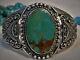 Navajo Fred Harvey Era Royston Turquoise Stamped Sterling Silver 51g Cuff