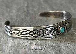 Native American FRED HARVEY ERA Navajo Turquoise Sterling silver Bracelet 6.25in