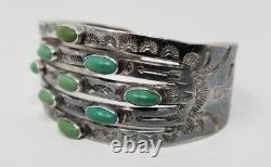 Native American Fred Harvey Turquoise Whirling Logs Thunderbird Bracelet Cuff