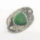 Native American Sterling Silver Brooch Fred Harvey Era Green Turquoise