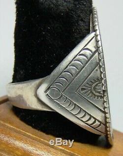 Navajo Fred Harvey Era Cross Lorraine Knight Templar BIKER Silver Ring WW1,2 s11