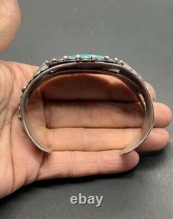 Navajo Fred Harvey Southwestern Sterling Silver Turquoise Thunderbird Cuff