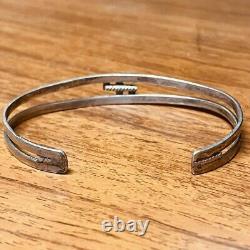 Navajo Fred Harvey Style Whirling Log Swastika Silver Cuff Bracelet 30-40s