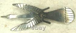 Navajo Fred Harvey Thunderbird Pin Brooch Sterling Silver Donald Douglas 3.5 In