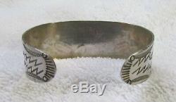 Navajo Indian Coin Silver Bracelet Rare Fred Harvey Era Die Stamped Symbols