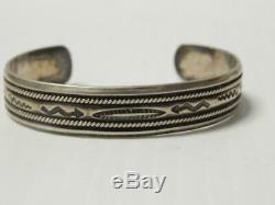 Navajo Indian Sterling Silver Bracelet Vintage Fred Harvey Snake Designs