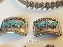 Navajo Silver Jewelry Lot Old Pawn Bracelets Earrings Concho's Fred Harvey Era