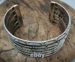 Navajo Silver Twisted Wire & Band Cuff Bracelet Old Pawn Fred Harvey Era
