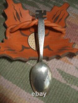 Navajo Spoon Fred Harvey Era Whirling Log Turquoise