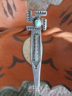 Navajo Spoon Fred Harvey Era Whirling Log Turquoise