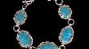 Navajo Sterling Silver And Morenci Turquoise Link Bracelet By Will Denetdale 254