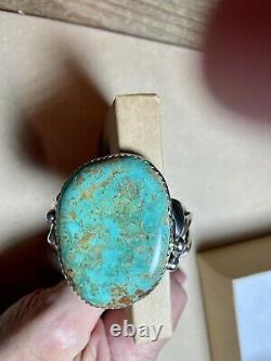 Navajo Turquoise Cuff Silver Bracelet Native American Pawn Fred Harvey
