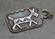 Navajo Vtg Old Pawn Trading Post Fred Harvey Dog Tag Copper Silver Horse Fob