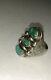 Navajo Vintage Old Pawn Coin Silver Turquoise Men Ring 10.25 Fred Harvey Era