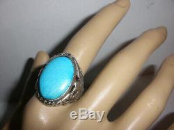 Navajo old pawn Thunderbird mens ring turquoise Sterling Silver s 11 Fred Harvey
