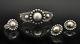 Nice Set! Fred Harvey Era Concho Silver Cuff Bracelet, Ring And Earrings