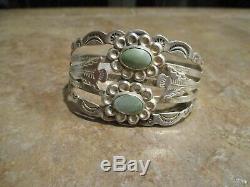 OLD 1920's Fred Harvey Era Navajo Coin Silver Turquoise APPLIED ARROWS Bracelet