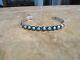 Old 1930's Fred Harvey Era Zuni Indian Handmade Coin Silver Turquoise Bracelet