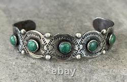 OLD FRED HARVEY ERA Native American Navajo Turquoise Sterling silver Bracelet