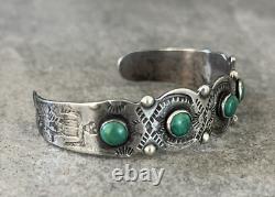 OLD FRED HARVEY ERA Native American Navajo Turquoise Sterling silver Bracelet