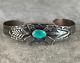 Old Fred Harvey Era Navajo Crossed Arrows Turquoise Sterling Silver Bracelet