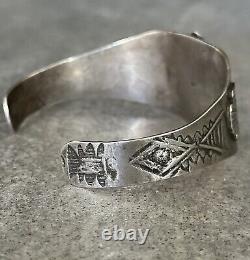 OLD FRED HARVEY ERA THUNDERBIRD NAVAJO Turquoise Sterling Silver Bracelet