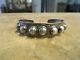 Old Fred Harvey Era Navajo Sterling Silver Dome Row Bracelet With Deer